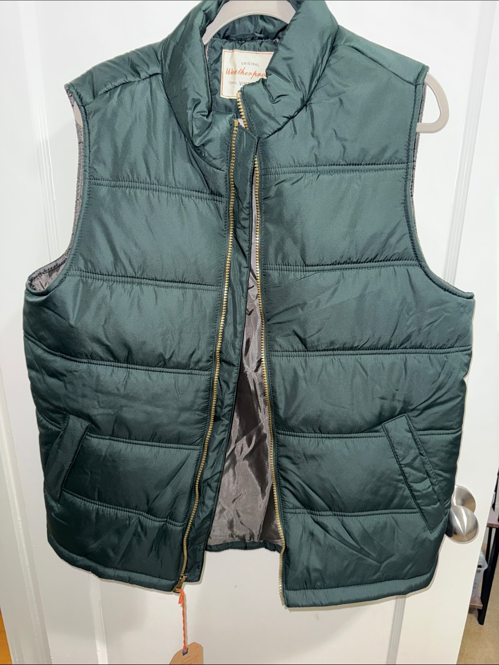 Weatherproof - hunter green puffer vest - size large NWT